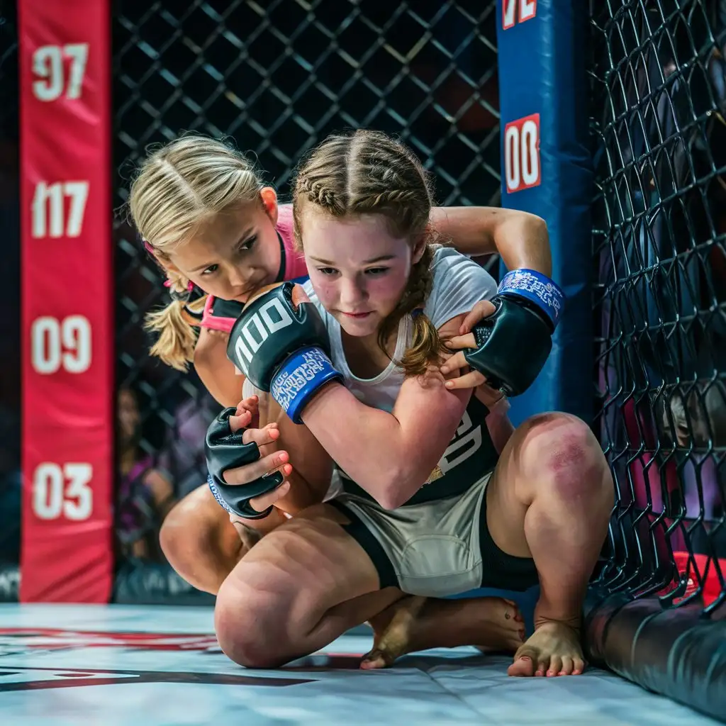 Teen Girl MMA Fight Victory Over Blonde Rival