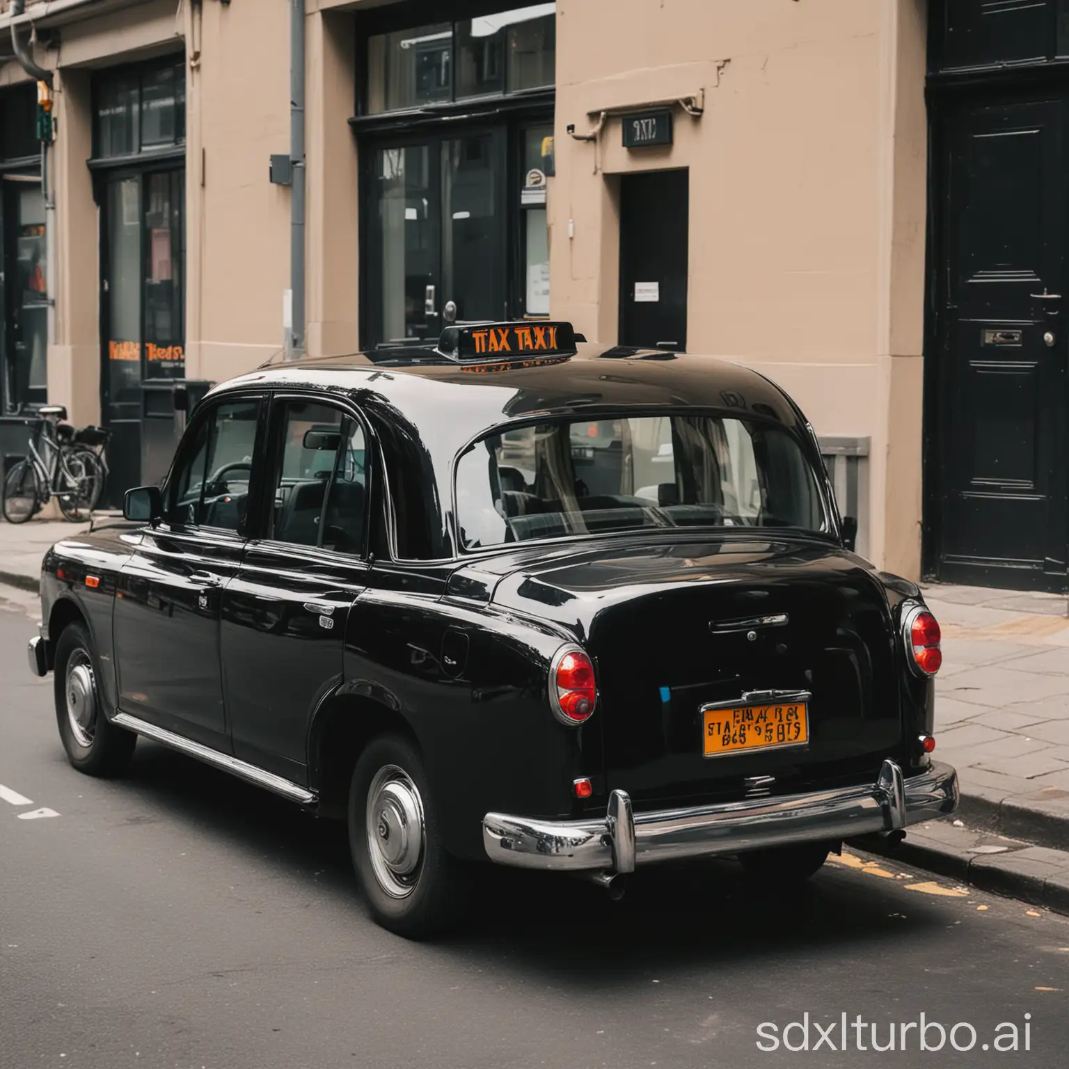 WellMaintained-Black-Taxi-Cab-Parked-on-Clean-Roadside