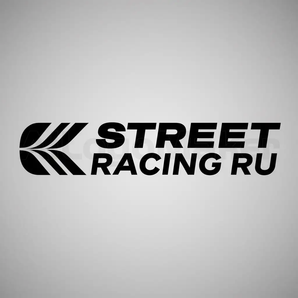 a logo design,with the text "STREET RACING RU", main symbol:koletso,Moderate,be used in Automotive industry,clear background