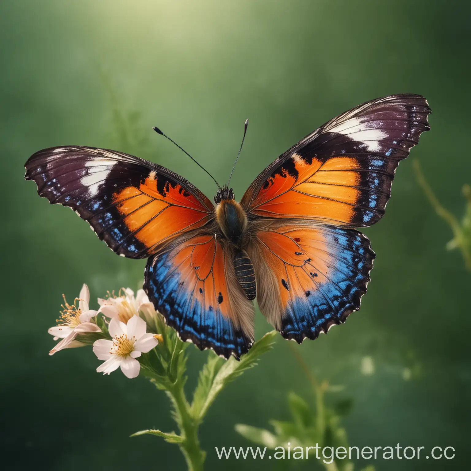 Vibrant-Butterfly-in-a-Lush-Garden-Setting