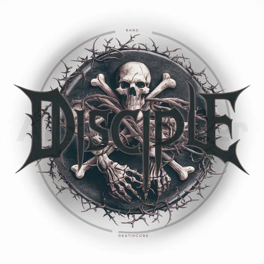 a logo design,with the text "DISCIPLE", main symbol:Dark, horror, ornamental lettering, deathcore logo, words, Gothic,complex,clear background