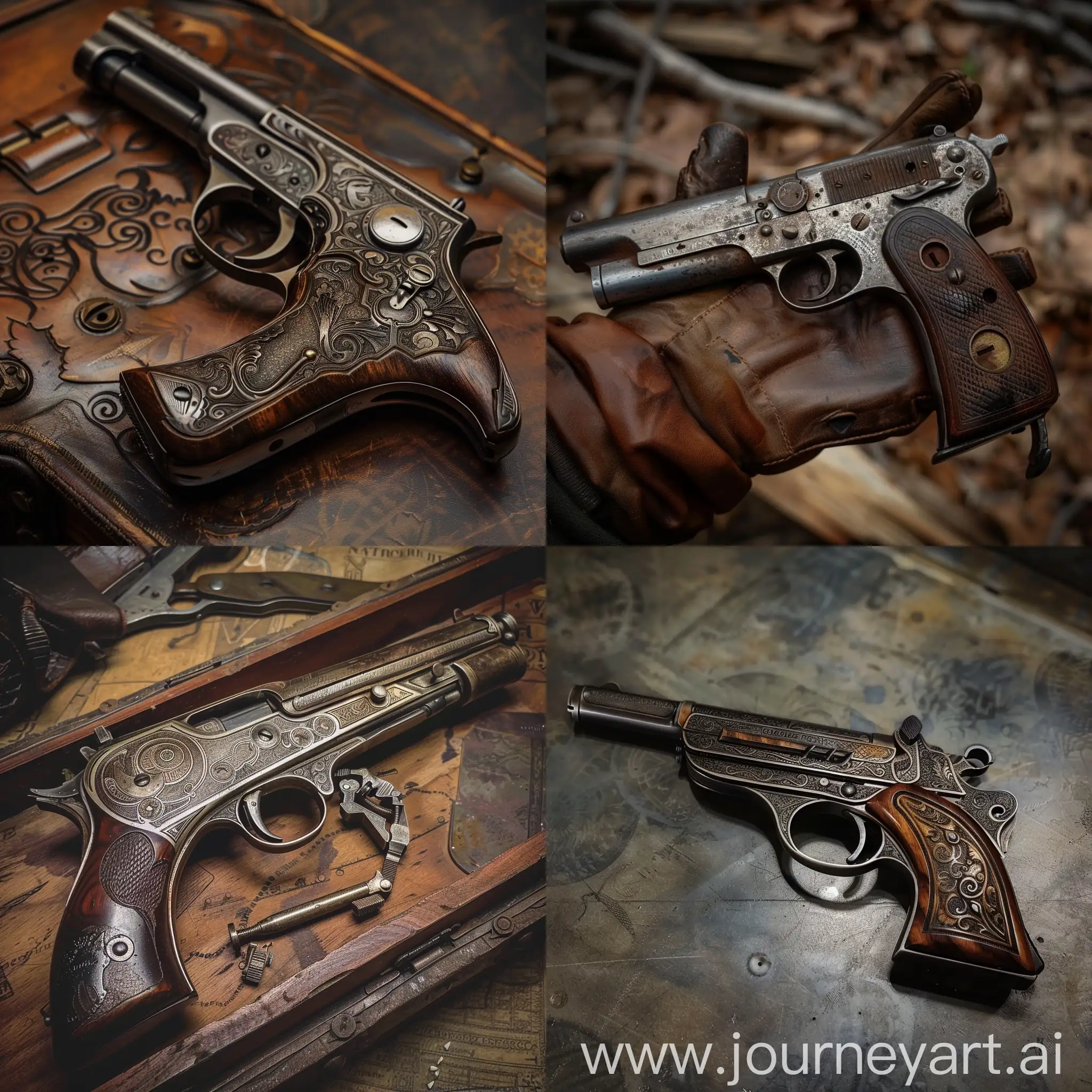 Luger-1912-Pistol-on-Wooden-Surface-with-Dramatic-Lighting