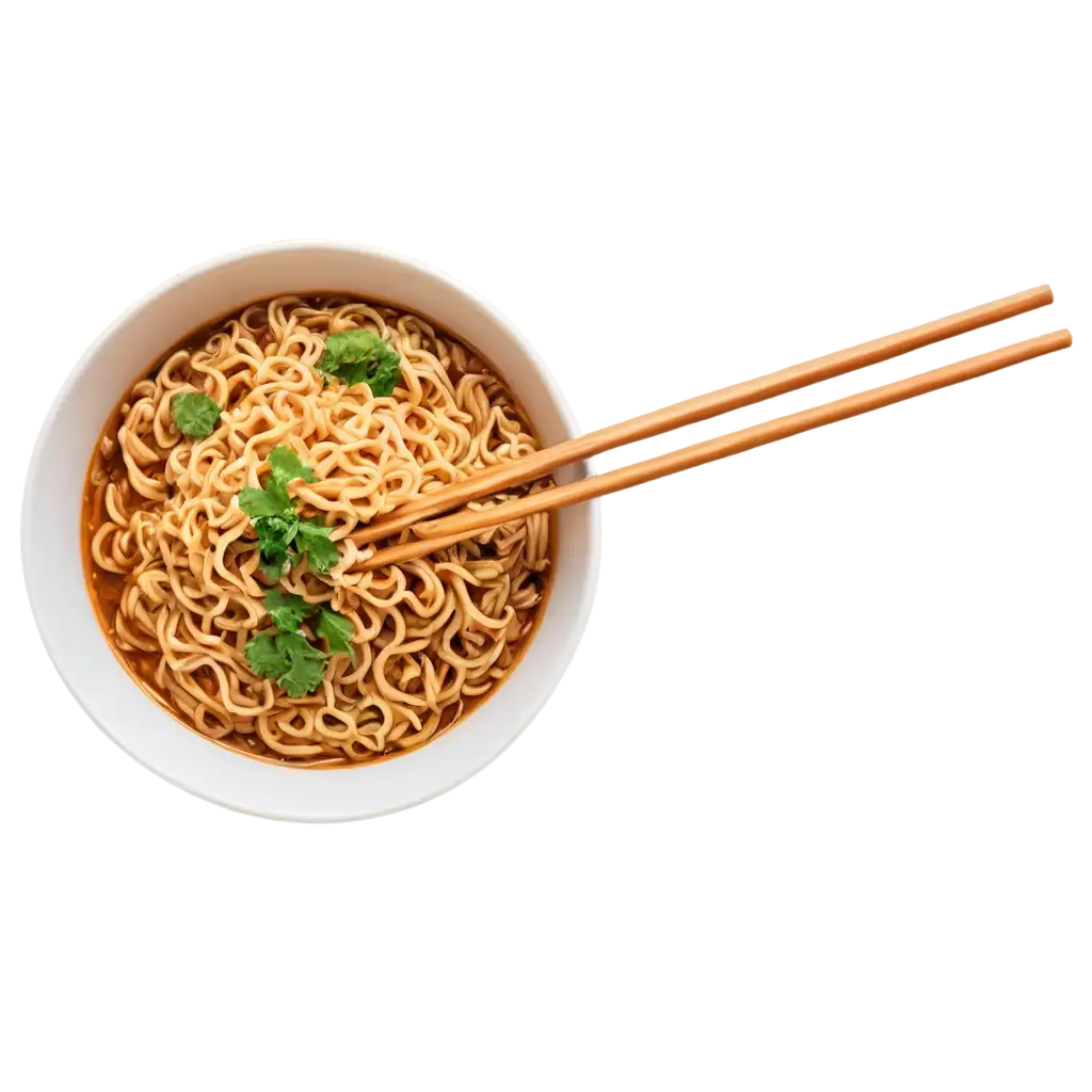 top view instant noodle