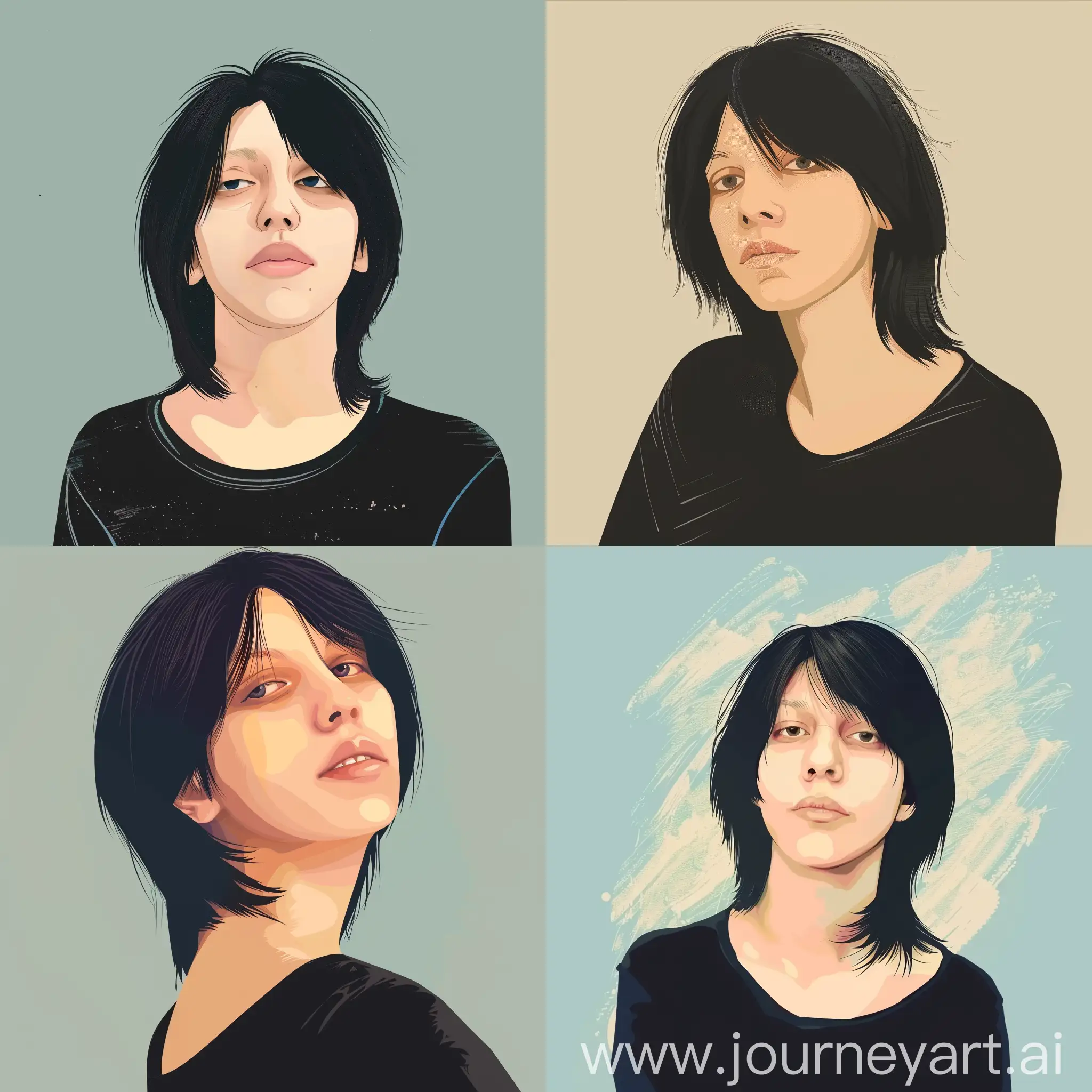 Vector-Style-Portrait-of-a-Girl-with-a-Playful-Expression