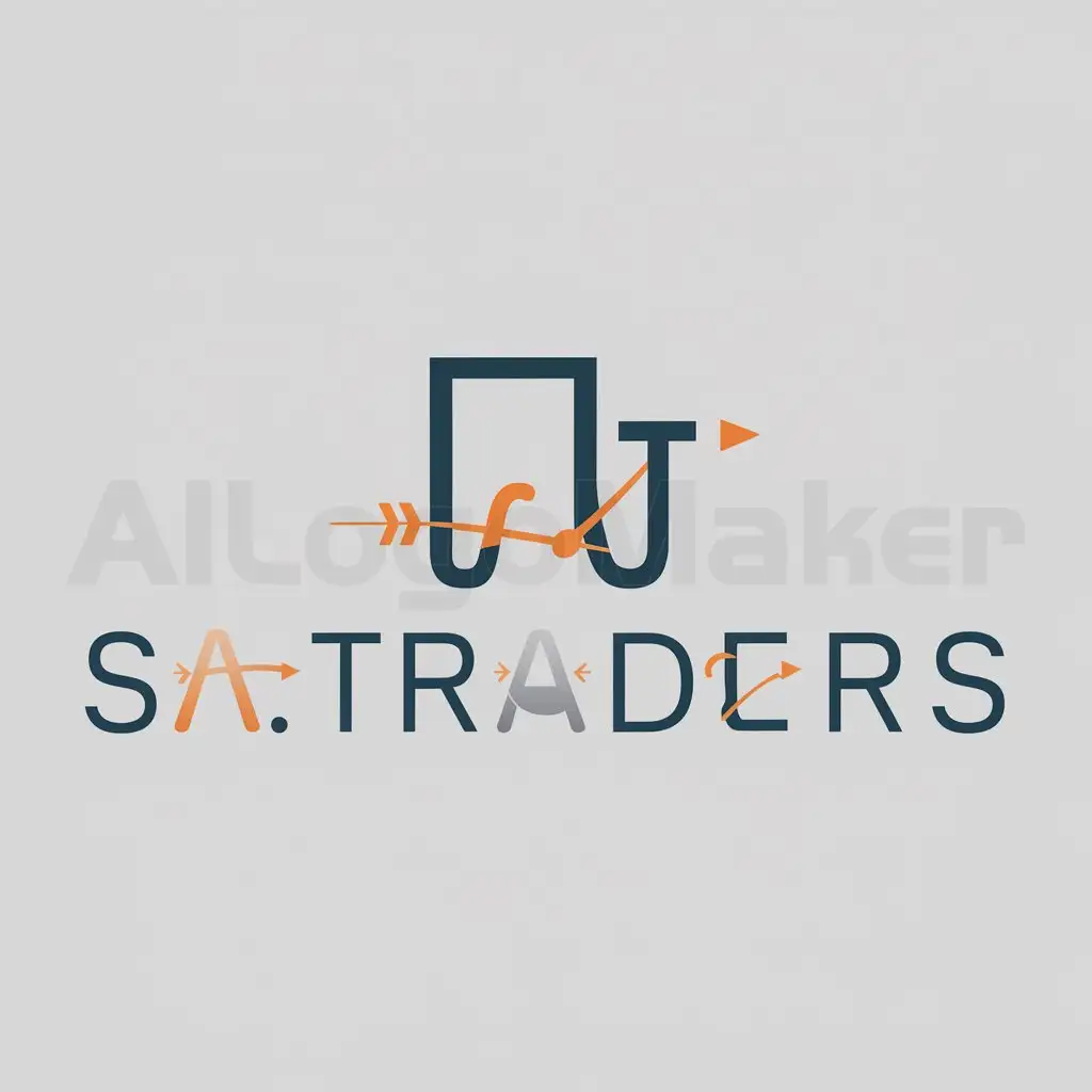 The S.A Traders logo features custom-designed typography with the initials 'SAT' connected in a modern, flowing style. The 'S' and 'T' letters form an arrow, pointing forward, while the 'A' resembles a light beam, symbolizing guidance and illumination. The logo has a soft blue (#87CEEB) as the primary color, with warm orange (#FFC107) and deep gray (#333333) as secondary and accent colors, respectively. 

Logo Variations: 

1. Primary logo (horizontal): Suitable for business cards, letterheads, and website headers. 
2. Stacked logo (vertical): Ideal for product packaging, labels, and promotional materials. 
3. Icon-only logo: Perfect for social media profiles, favicons, and other small formats. 
4. Reversed logo: A version with a white or light-colored background for use on dark or busy backgrounds. 