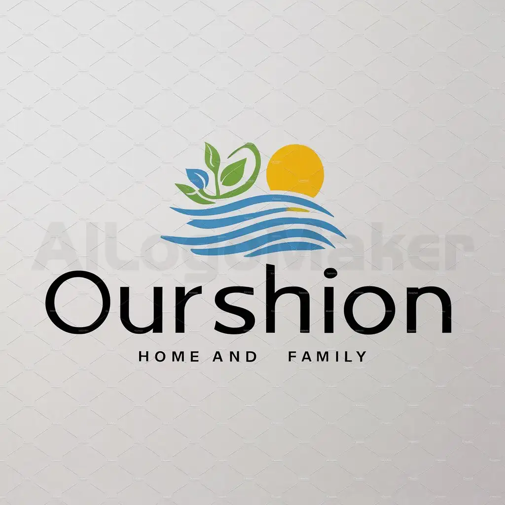 a logo design,with the text "OURSHION", main symbol:water, health life,Moderate,be used in Home Family industry,clear background