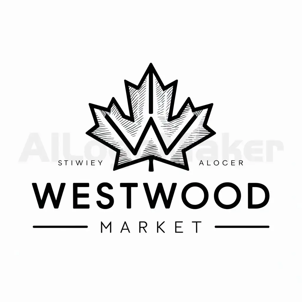 a logo design,with the text "Westwood Market", main symbol:maple leaf,complex,be used in grocery industry,clear background