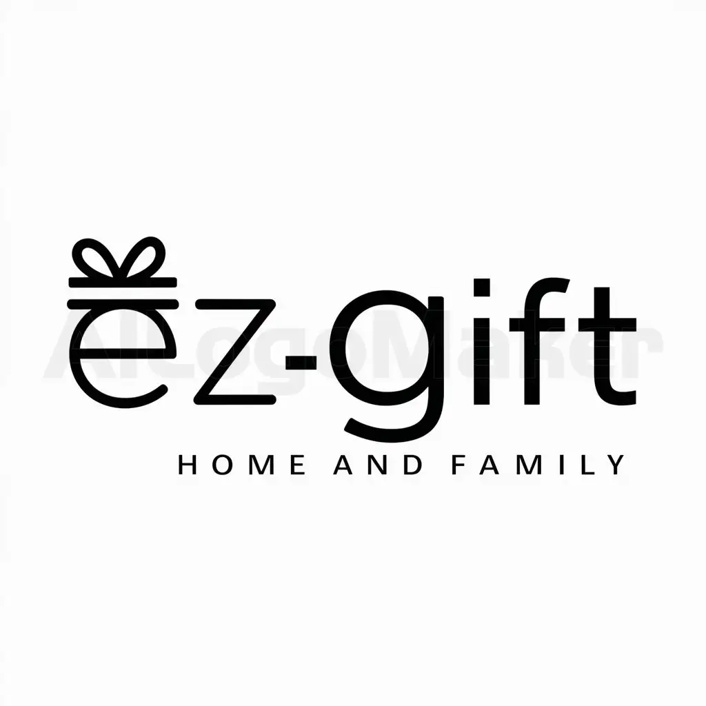 a logo design,with the text "Ezgift", main symbol:gift,Moderate,be used in Home Family industry,clear background