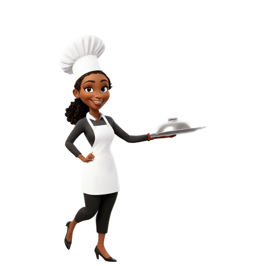 african female chef cartoon