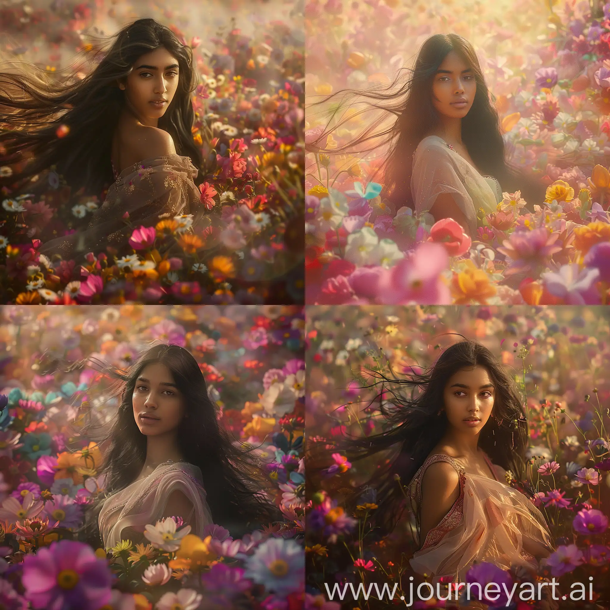 Indian-Woman-Amidst-Vibrant-Flowers-in-Cinematic-Light
