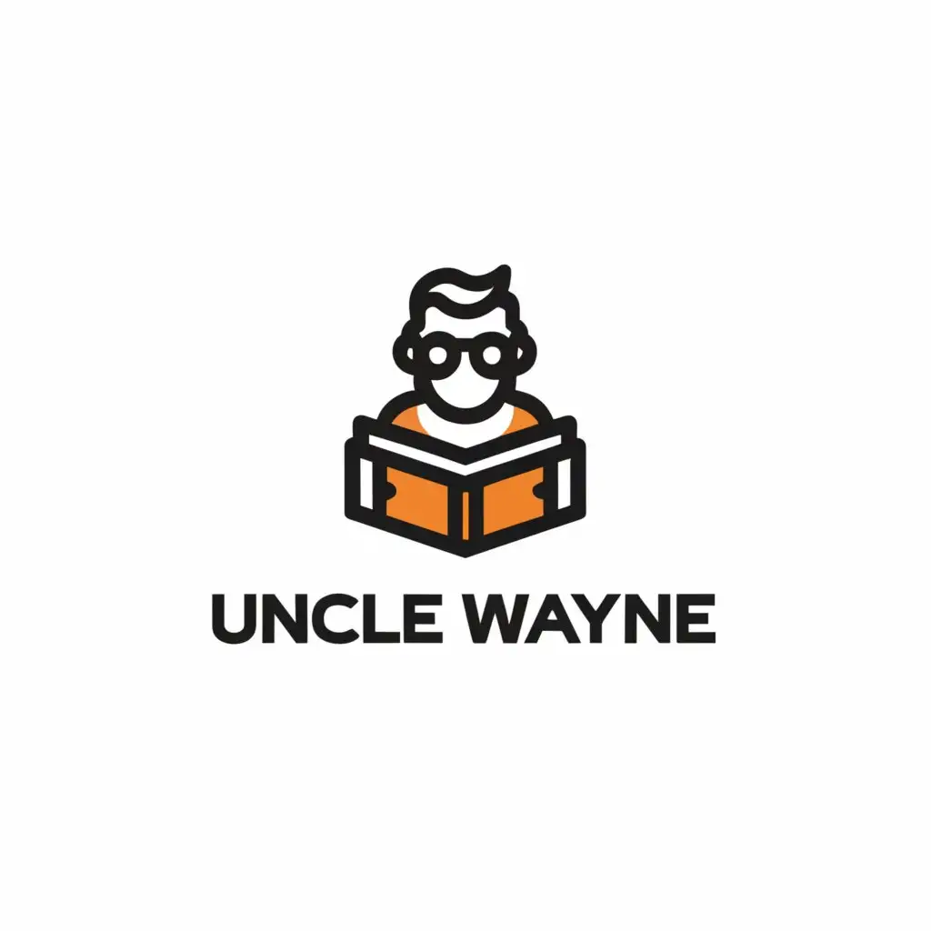 a logo design,with the text "uncle wayne", main symbol:Books, uncle,Minimalistic,be used in Education industry,clear background