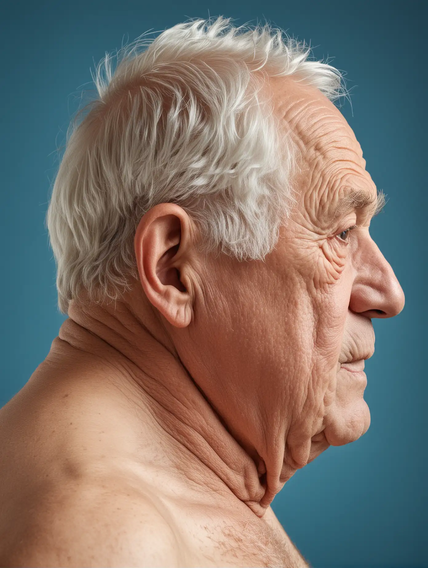 Portrait of Chubby Elderly Man in High Resolution Side View Closeup | AI  Image Generator