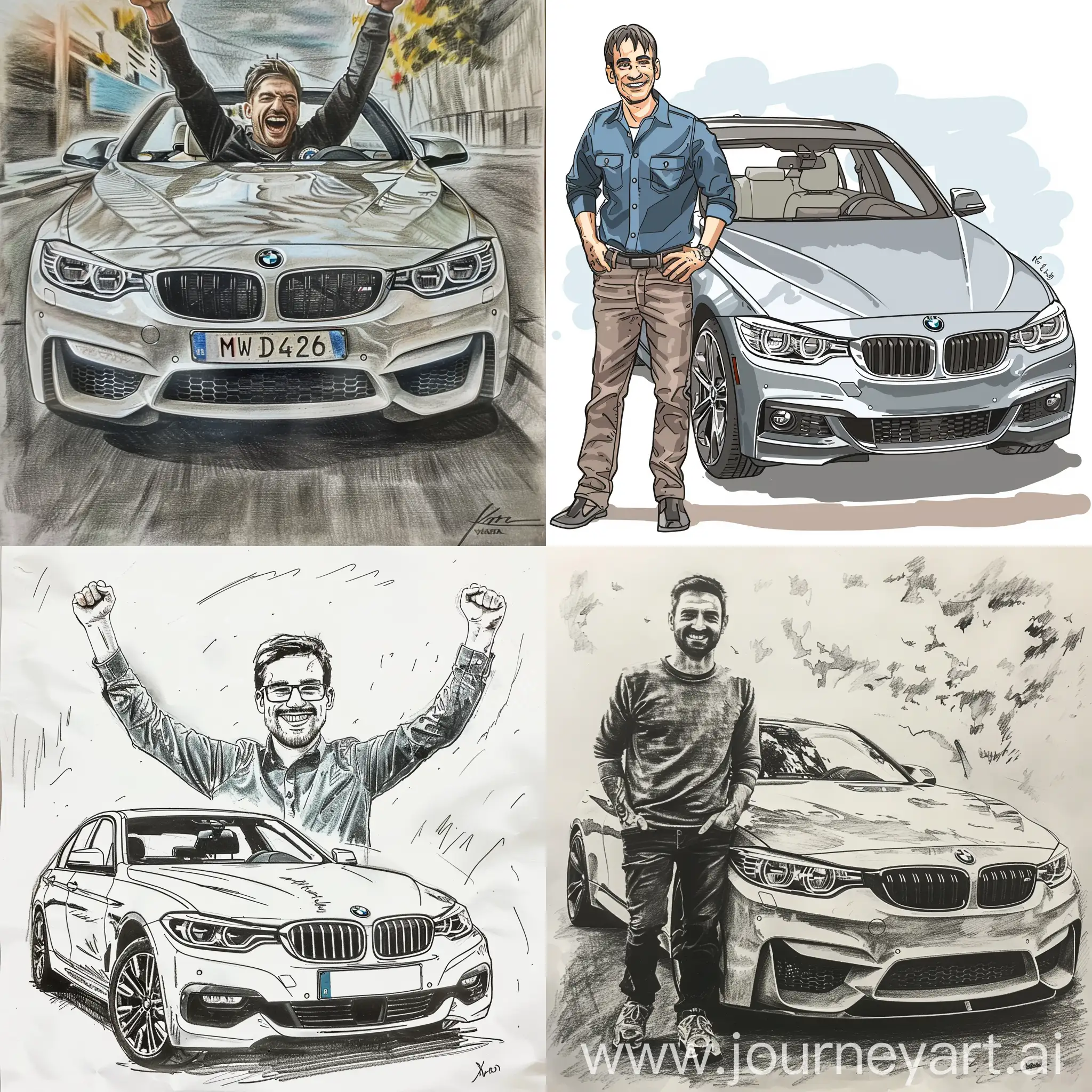 Нарисуй счастливого владельца BMW
