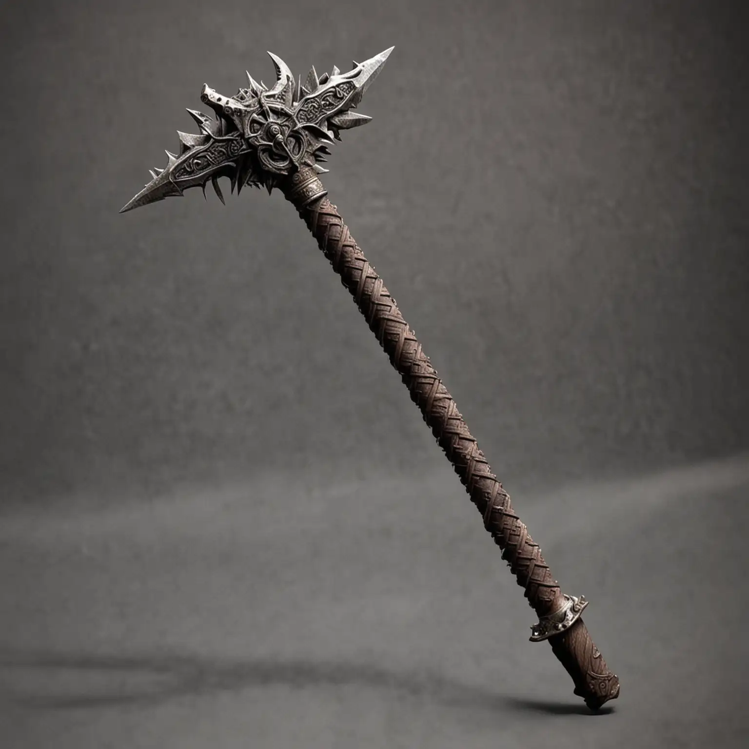 Fantasy-Battle-Hammer-with-Powerful-Spiked-Head-and-Long-Handle