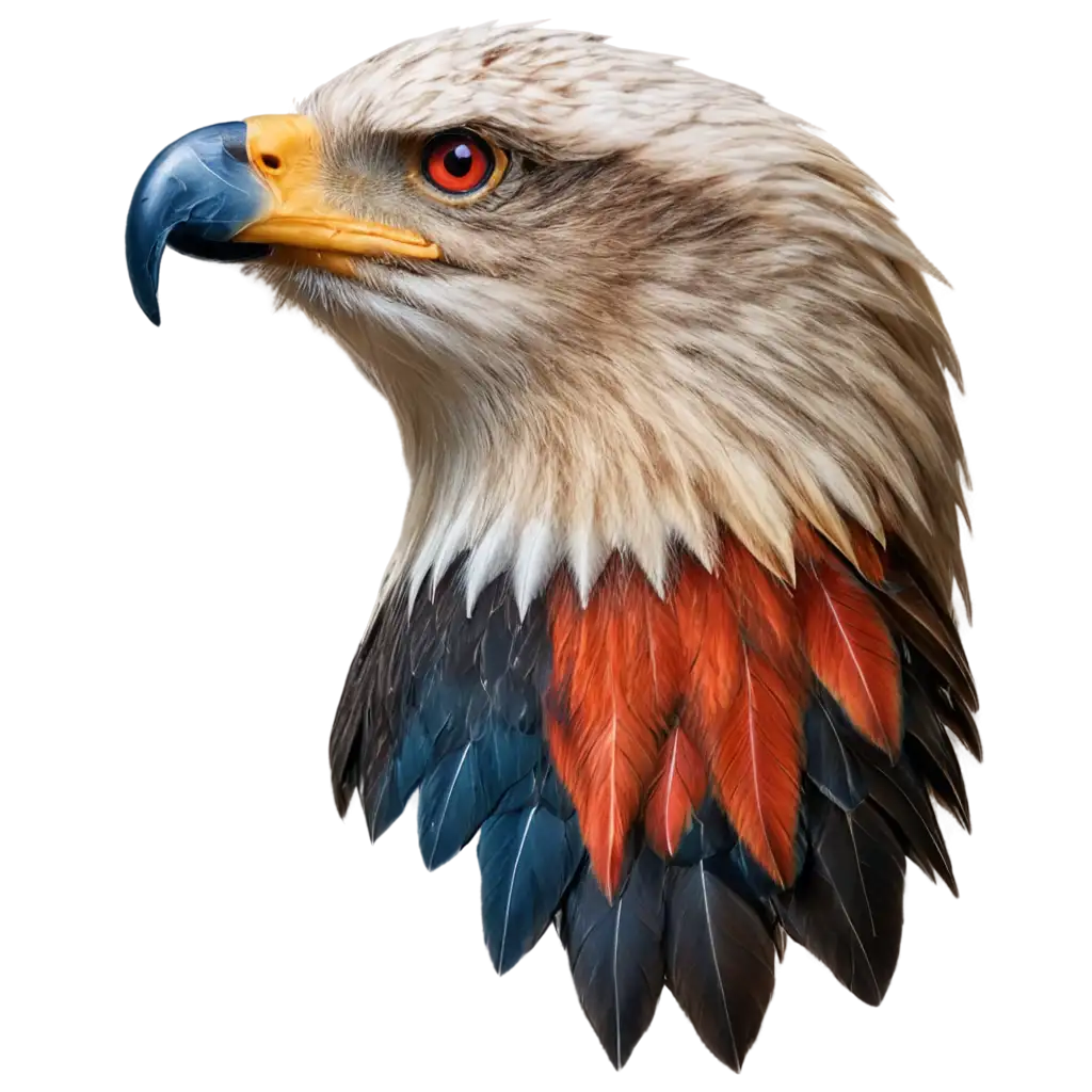 eagle head with red and blue color