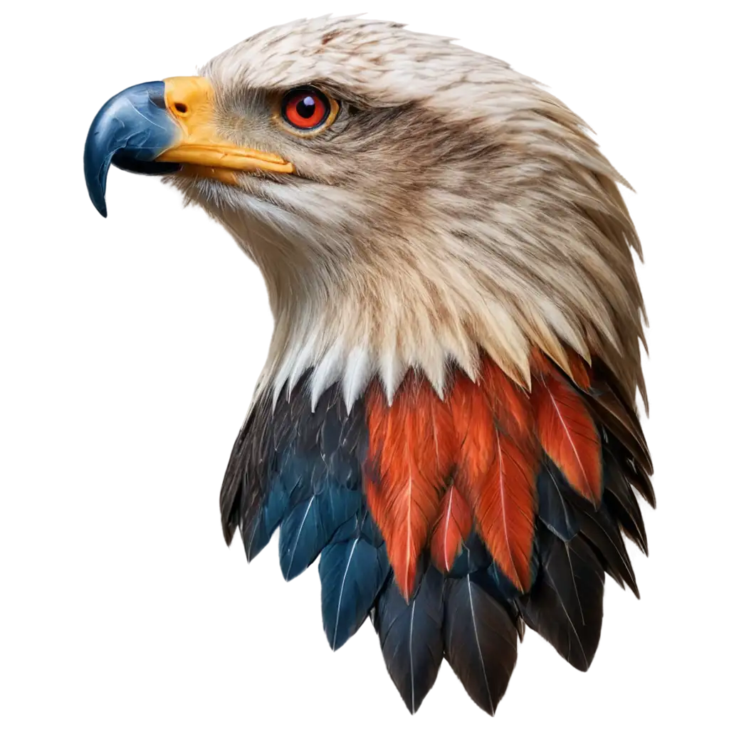 Vibrant Eagle Head PNG Image with Striking Red and Blue Colors Enhance ...