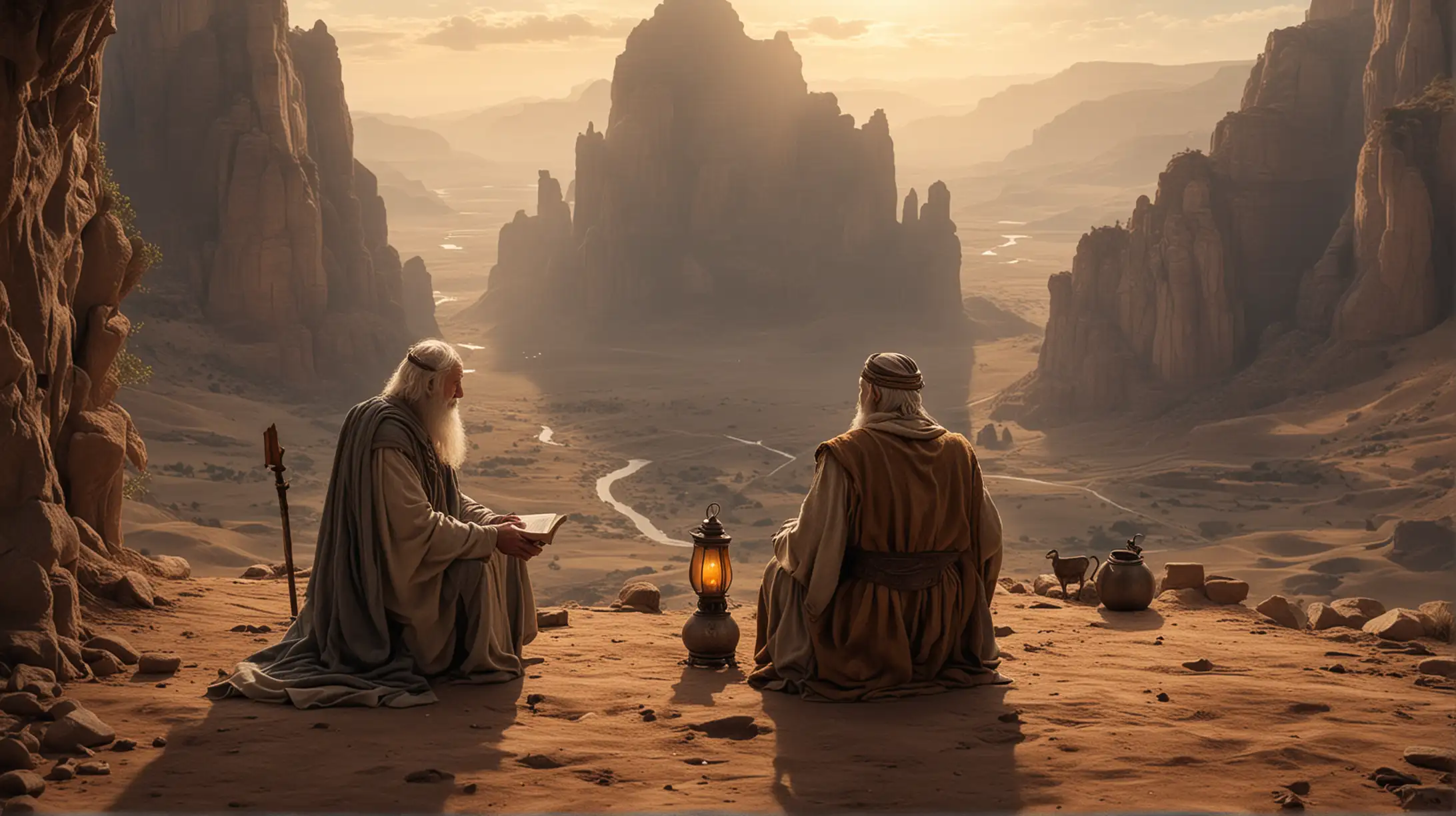 The wise man invited the traveler to sit down