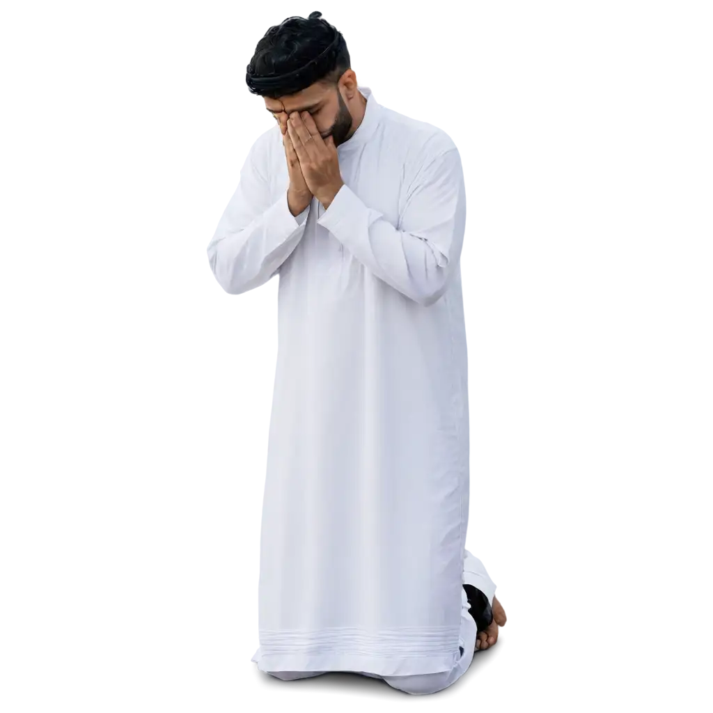 a man with ihram cloth praying close to kabah