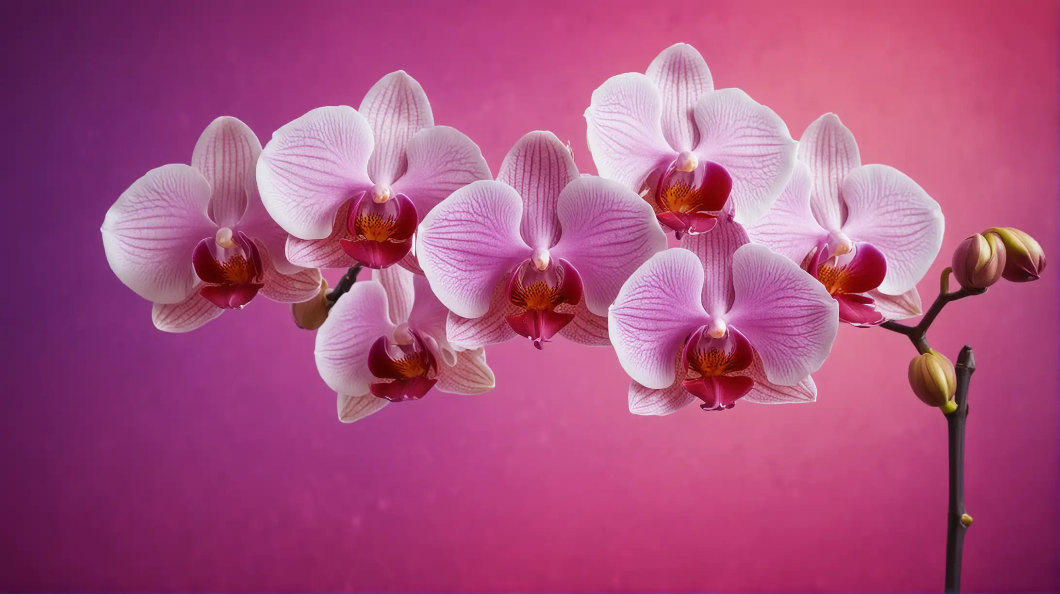 Vibrant Orchids Blooming Against Colorful Background