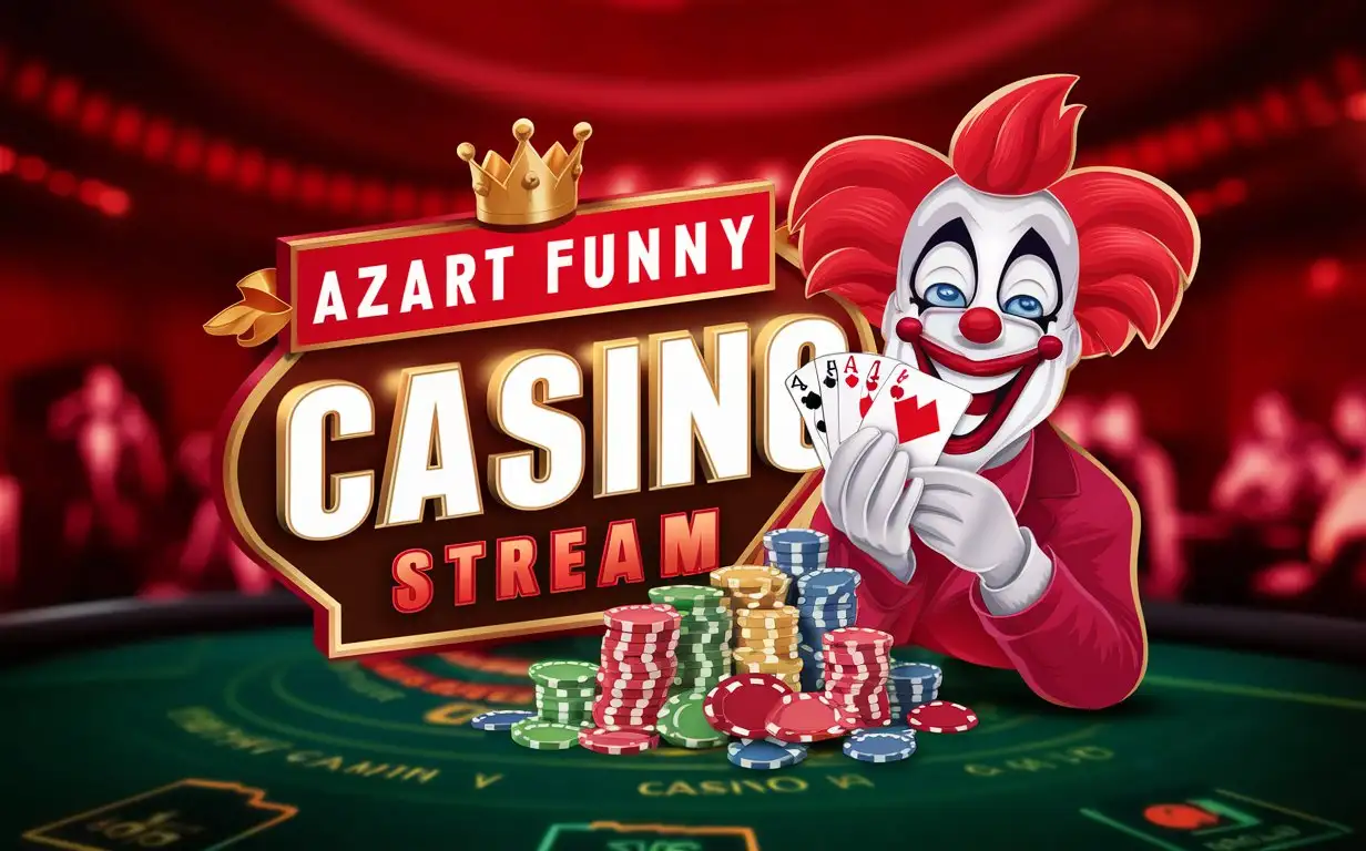баннер для стрима на твич, казино стрим, логотип "Azart Funny"