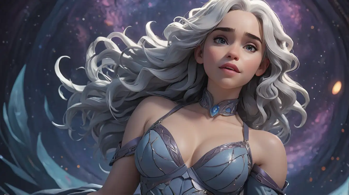 Cartoon Astral Muse Emilia Clarke in Sexy Clothes