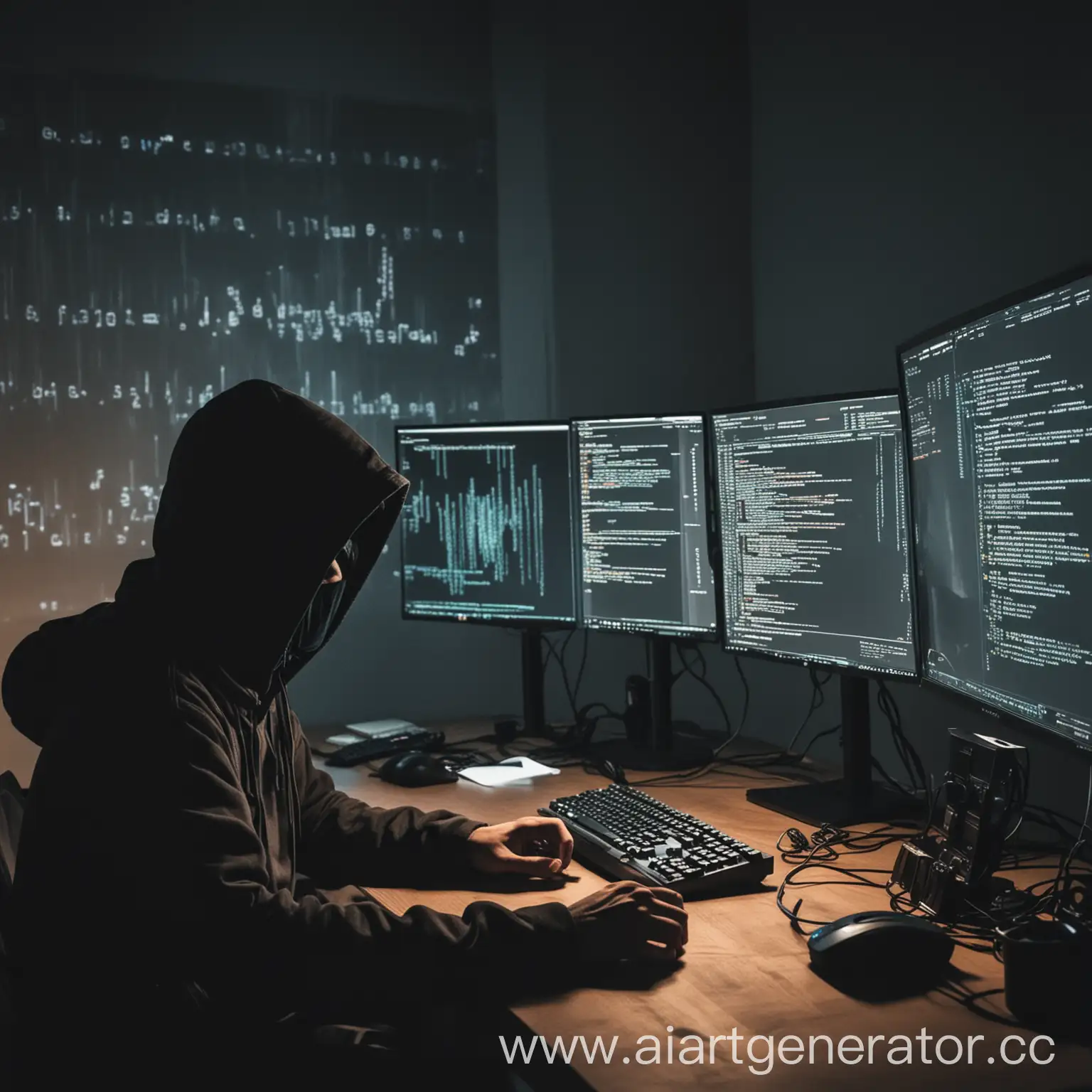 Clandestine-Hackers-Plotting-in-Darkened-Programming-Room