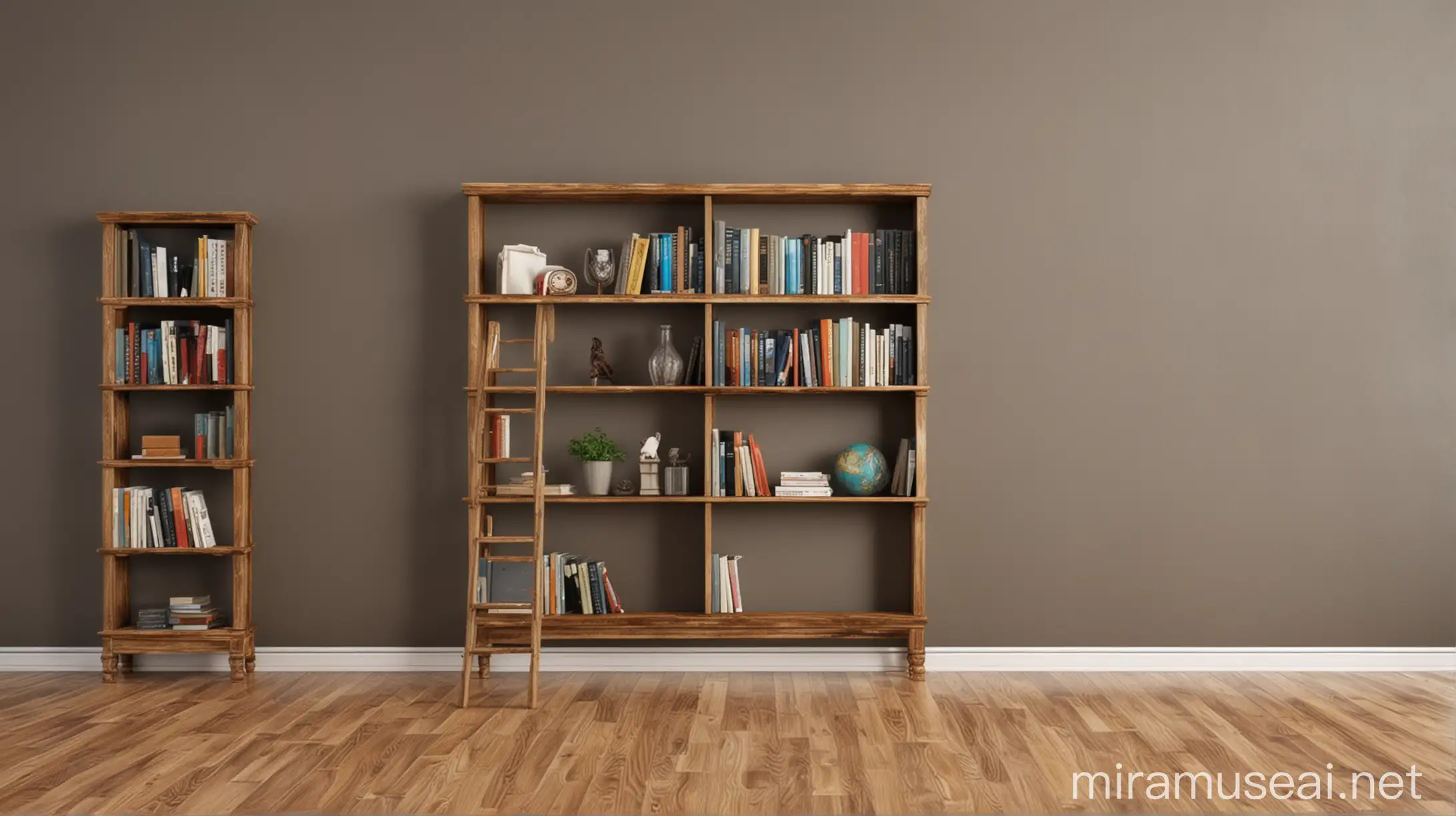 Create room background wall with book shelf
