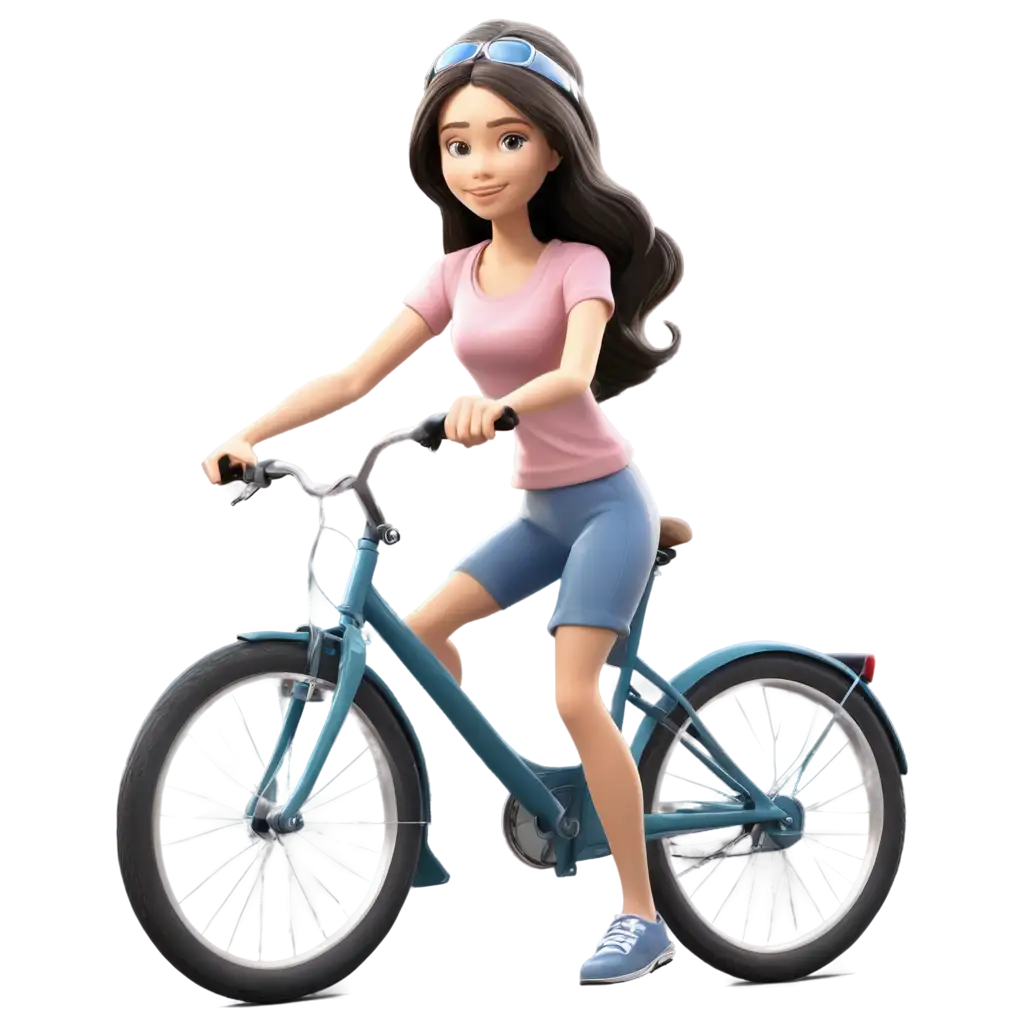 AI-Art-Prompt-A-3D-Girl-Riding-Bicycle-PNG-Image