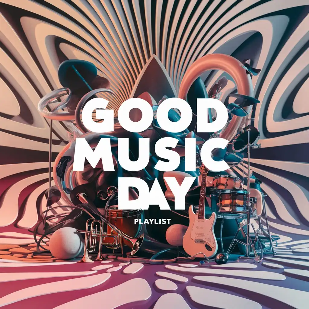 Make a cover for playlist Good Music Day without words and people