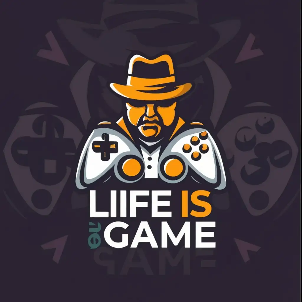 a logo design,with the text "Life IS Game", main symbol:game play mafia,complex,be used in Events industry,clear background