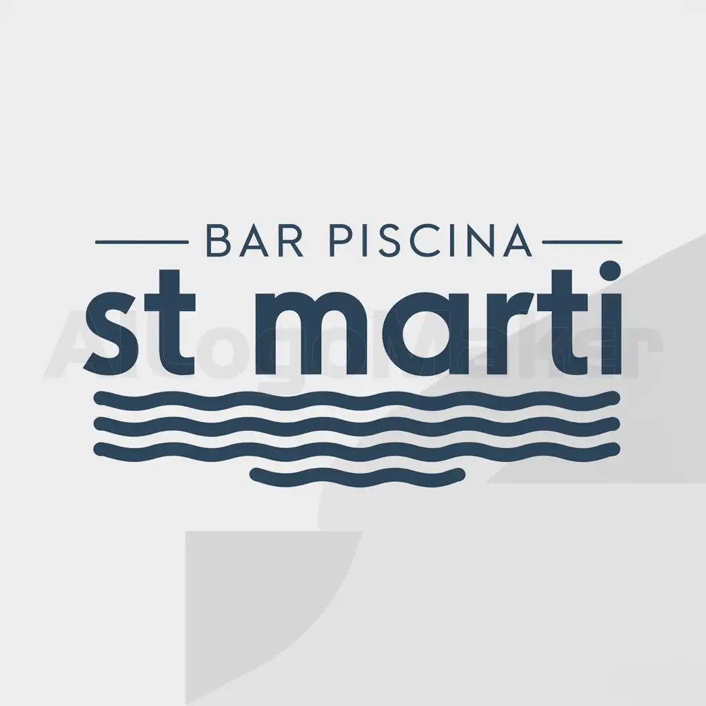LOGO-Design-For-Bar-Piscina-St-Marti-Elegant-Typography-with-Pool-Symbol-for-Restaurant-Industry
