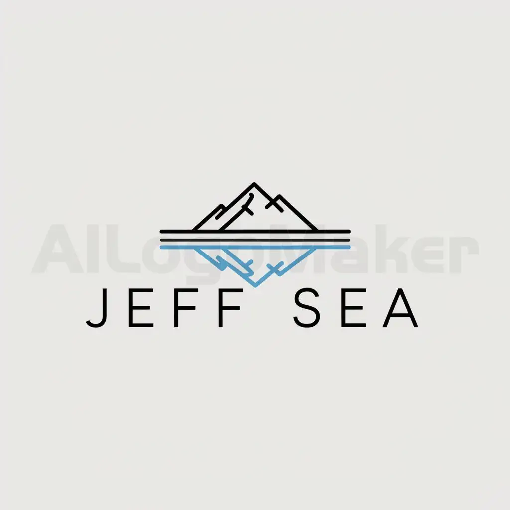 a logo design,with the text "Jeff Sea", main symbol:mountain reflected in lake,Minimalistic,be used in Others industry,clear background