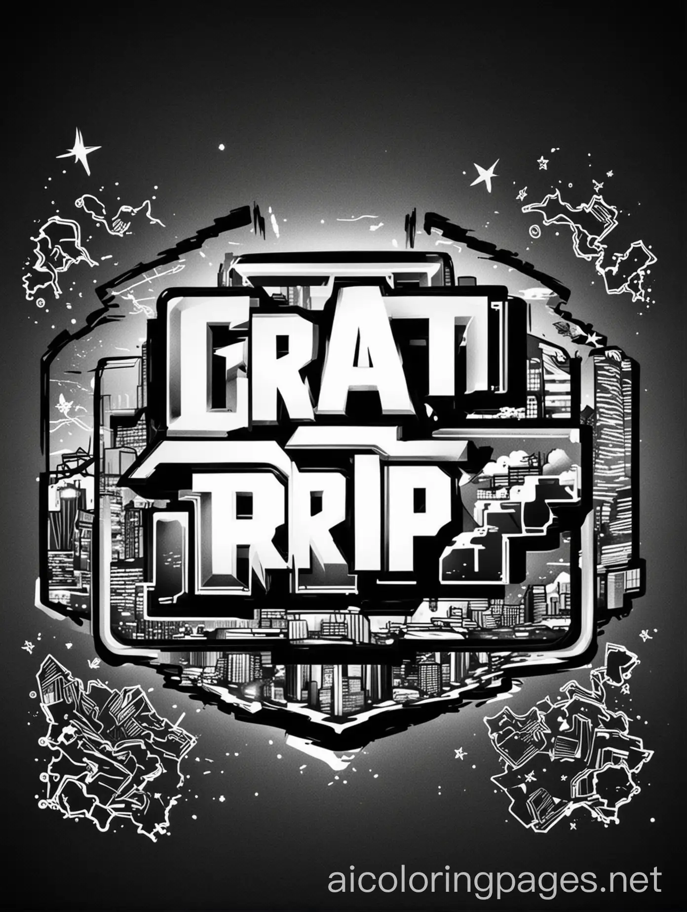 gta rp logo with the night background
, Coloring Page, black and white, line art, white background, Simplicity, Ample White Space. The background of the coloring page is plain white to make it easy for young children to color within the lines. The outlines of all the subjects are easy to distinguish, making it simple for kids to color without too much difficulty