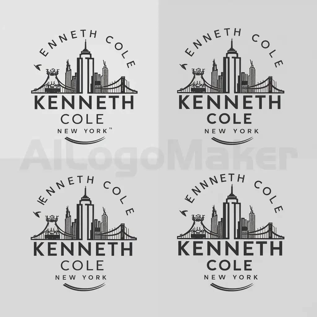 LOGO-Design-For-Kenneth-Cole-TShirts-Iconic-New-York-Skyline-and-Landmarks-Incorporating-Brand-Name