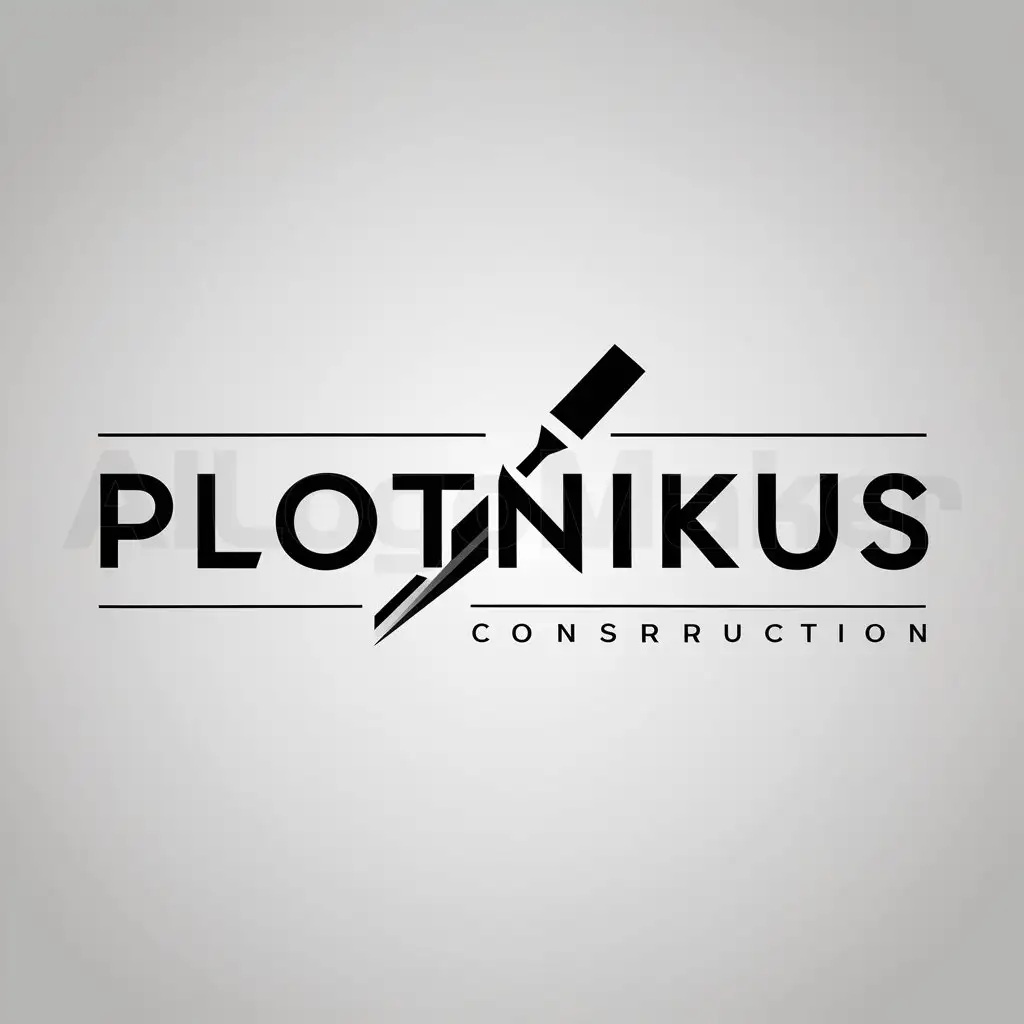 a logo design,with the text "Plotnikus", main symbol:chisel,Moderate,be used in Construction industry,clear background