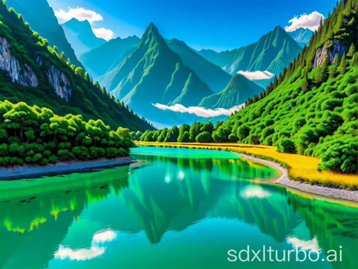 Scenic-Green-Waters-and-Lush-Mountains-Natures-Treasures