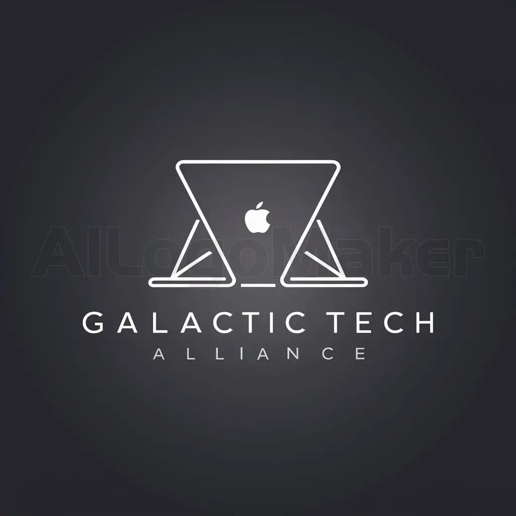 a logo design,with the text "Galactic Tech Alliance", main symbol:an opened Apple MacBook,Minimalistic,be used in Technology industry,clear background