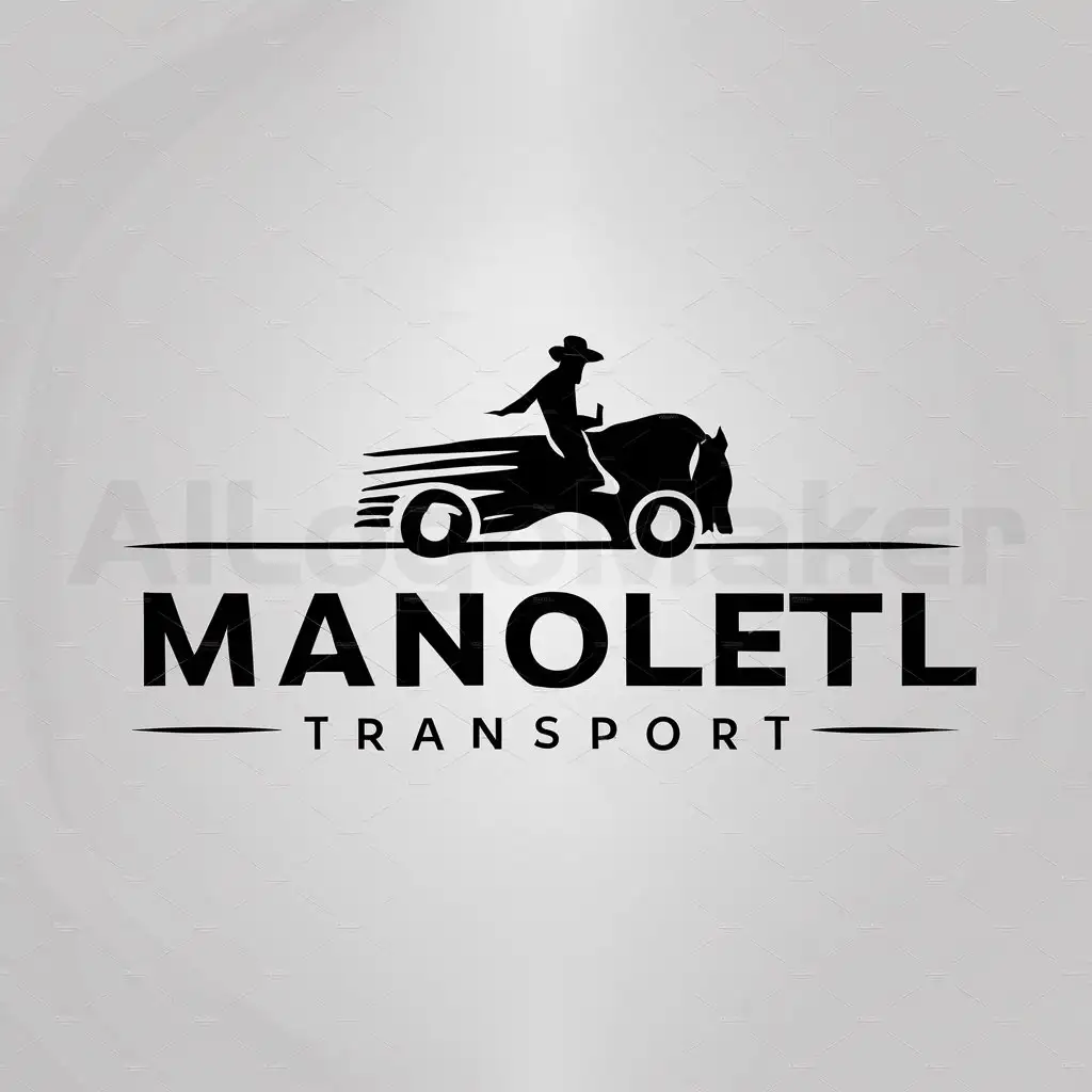a logo design,with the text "ManoleTL", main symbol:Truck That Ride like a cowboys,Moderate,be used in transport industry,clear background
