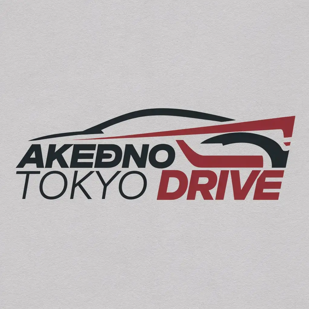a logo design,with the text "Akebono Tokyo Drive", main symbol:JDM car,Moderate,be used in Automotive industry,clear background