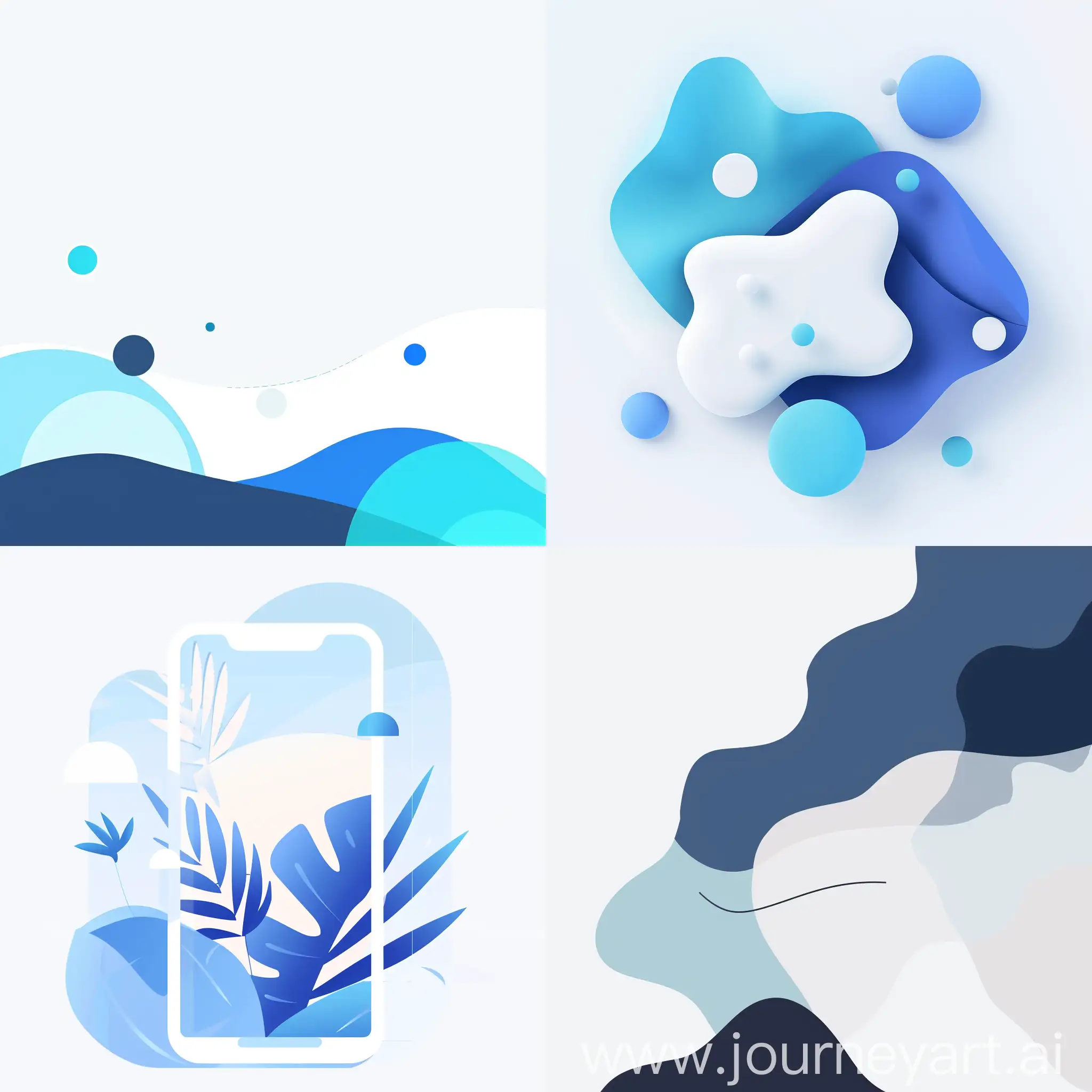 Придумай минималистичный дизайн для постов в группе в социальной сети, Фон должен быть белым, Остальные части должны быть голубыми и синими