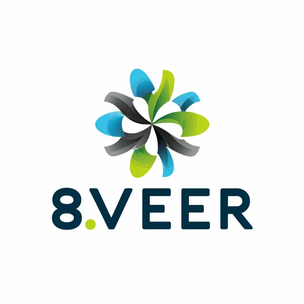 a logo design,with the text "8Veer", main symbol: create a logo called "8Veer", the logo name is "8Veer". craft a compelling logo and comprehensive branding package for 8Veer, a consultancy startup poised to revolutionize the business strategy landscape. Our target audience includes small business owners, technology enthusiasts, corporate executives, entrepreneurs, and innovators who are shaping the future.

Brand Vision:
8Veer is dedicated to guiding businesses through transformative growth with strategic insights and innovative solutions. Our brand should resonate with a forward-thinking audience, reflecting key values and characteristics:
Color Palette:
 Blue and green, symbolizing trust, growth, and innovation.
Grey, adding a modern and balanced aesthetic.,Moderate,clear background