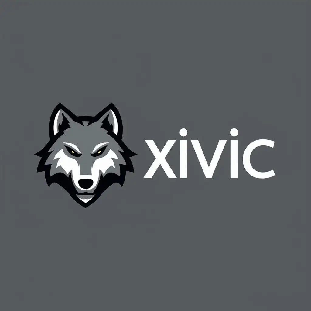 a logo design,with the text "Xivic", main symbol:Wolfhead,Moderate,clear background