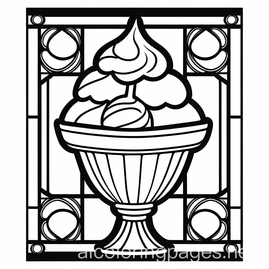 Stained-Glass-Style-Ice-Cream-Sundae-Coloring-Page