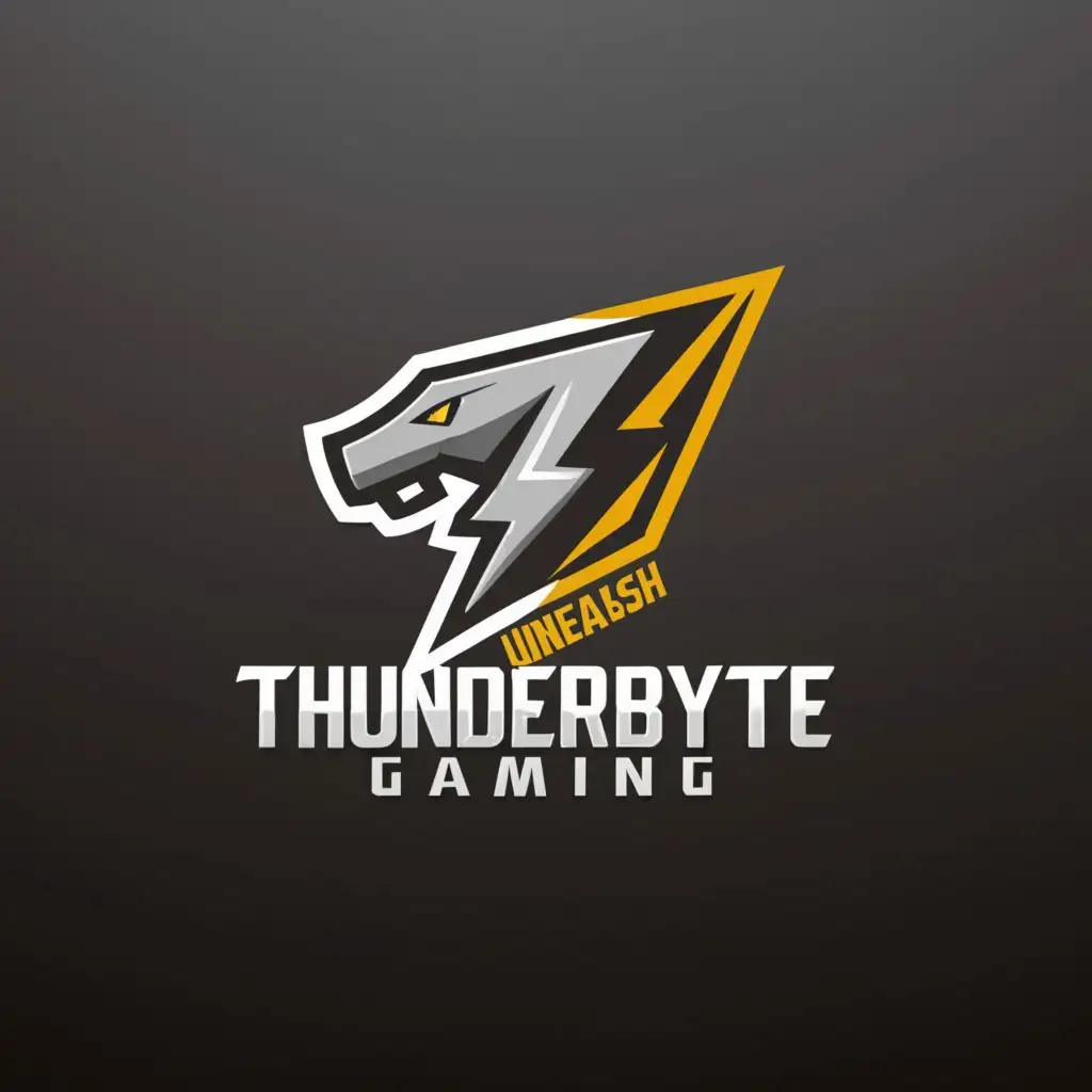 a logo design,with the text "ThunderByte Gaming", main symbol:"""
Unleash the Thunder
 
""",Moderate,clear background