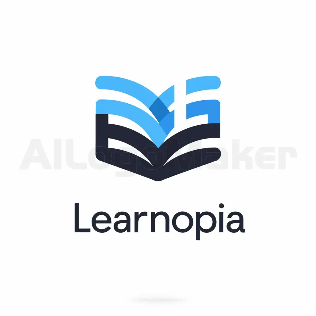 a logo design,with the text "Learnopia", main symbol:Book,Moderate,be used in Education industry,clear background