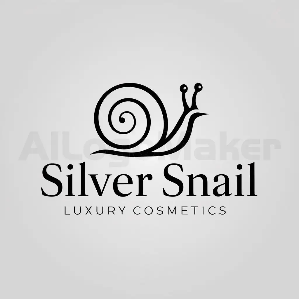 a logo design,with the text "Silver Snail", main symbol:A silver snail,Moderate,be used in Luxury cosmetics industry,clear background