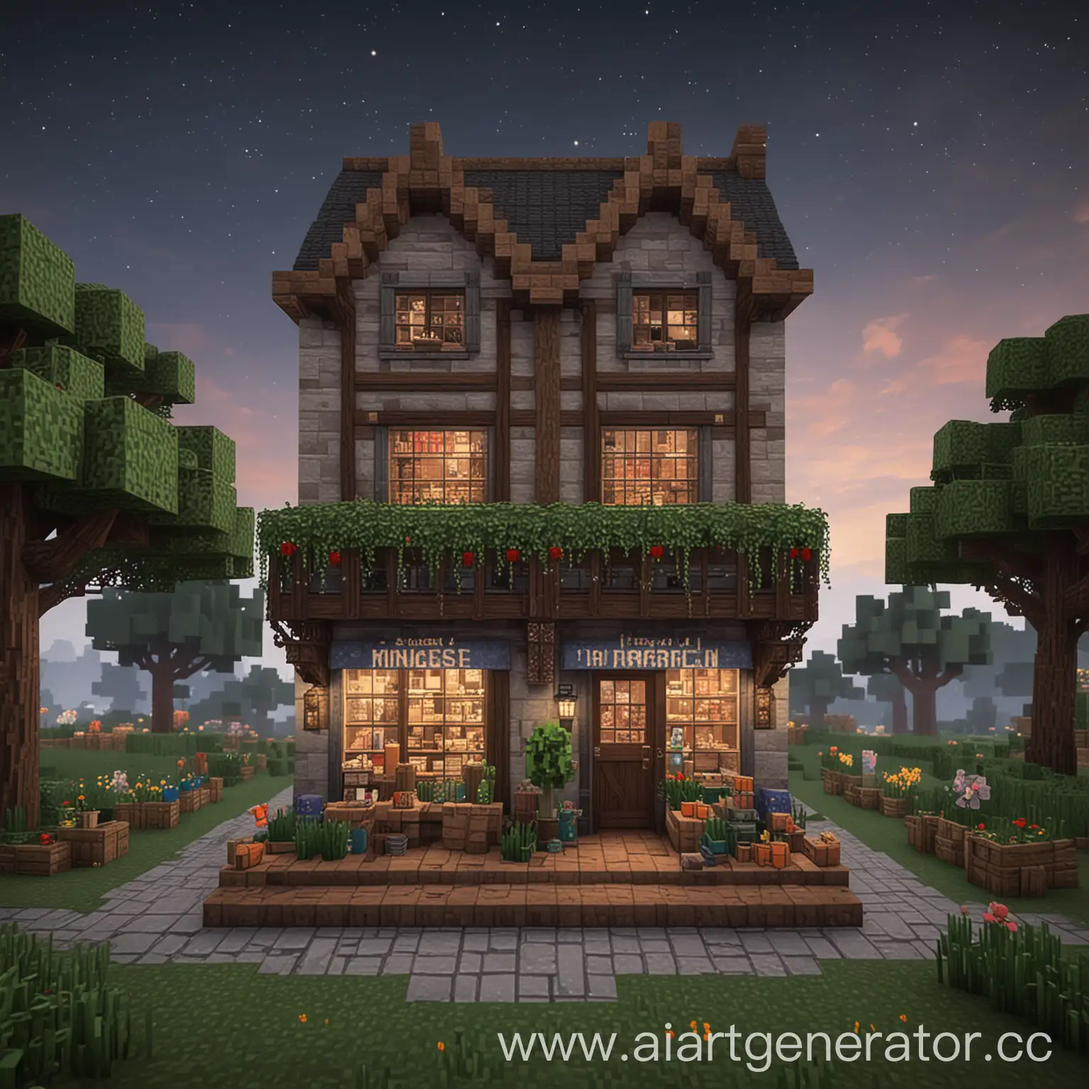 Enchanting-TwoStory-Minecraft-Store-with-Magical-Charm