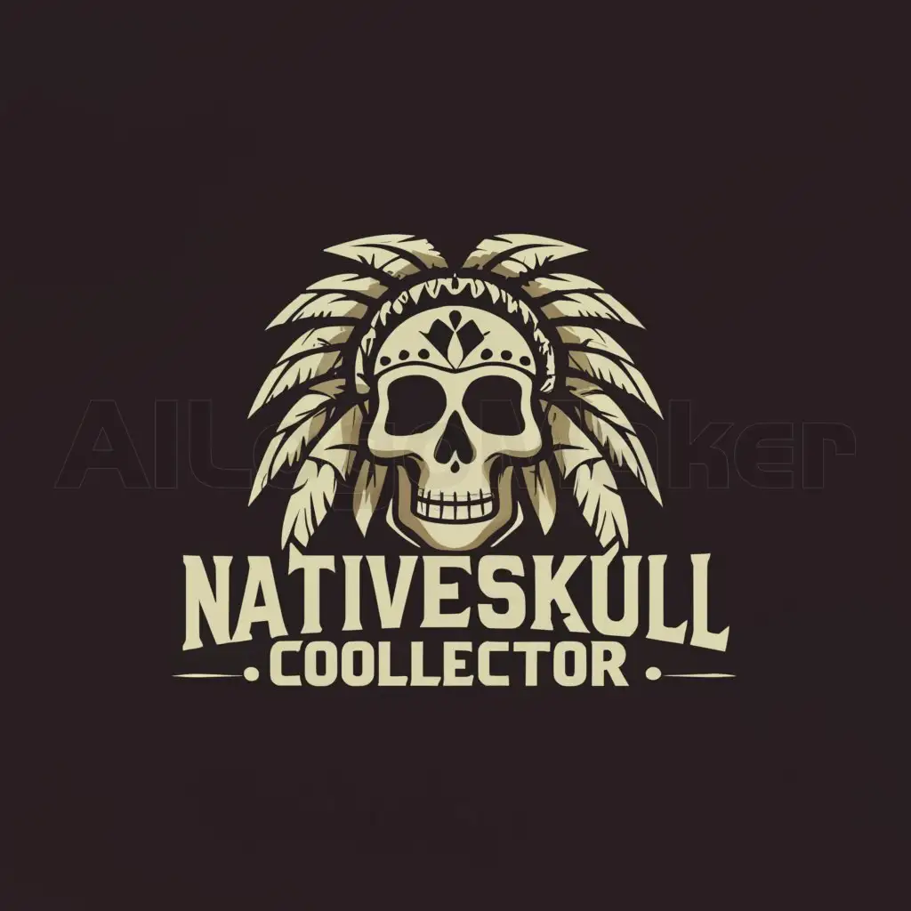LOGO-Design-For-NativeSkullCollecter-Bold-Skull-Emblem-for-Entertainment-Branding