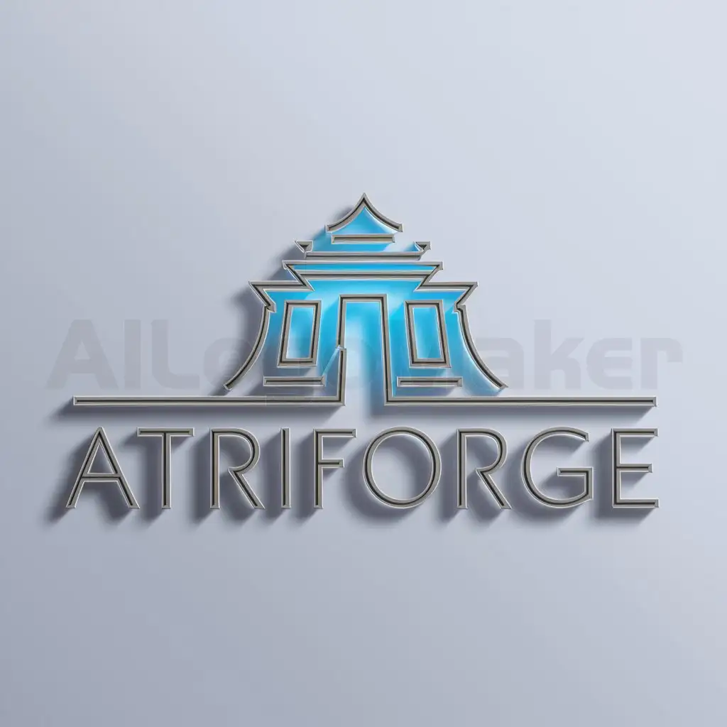 a logo design,with the text "Atriforge", main symbol:Temple,Moderate,clear background