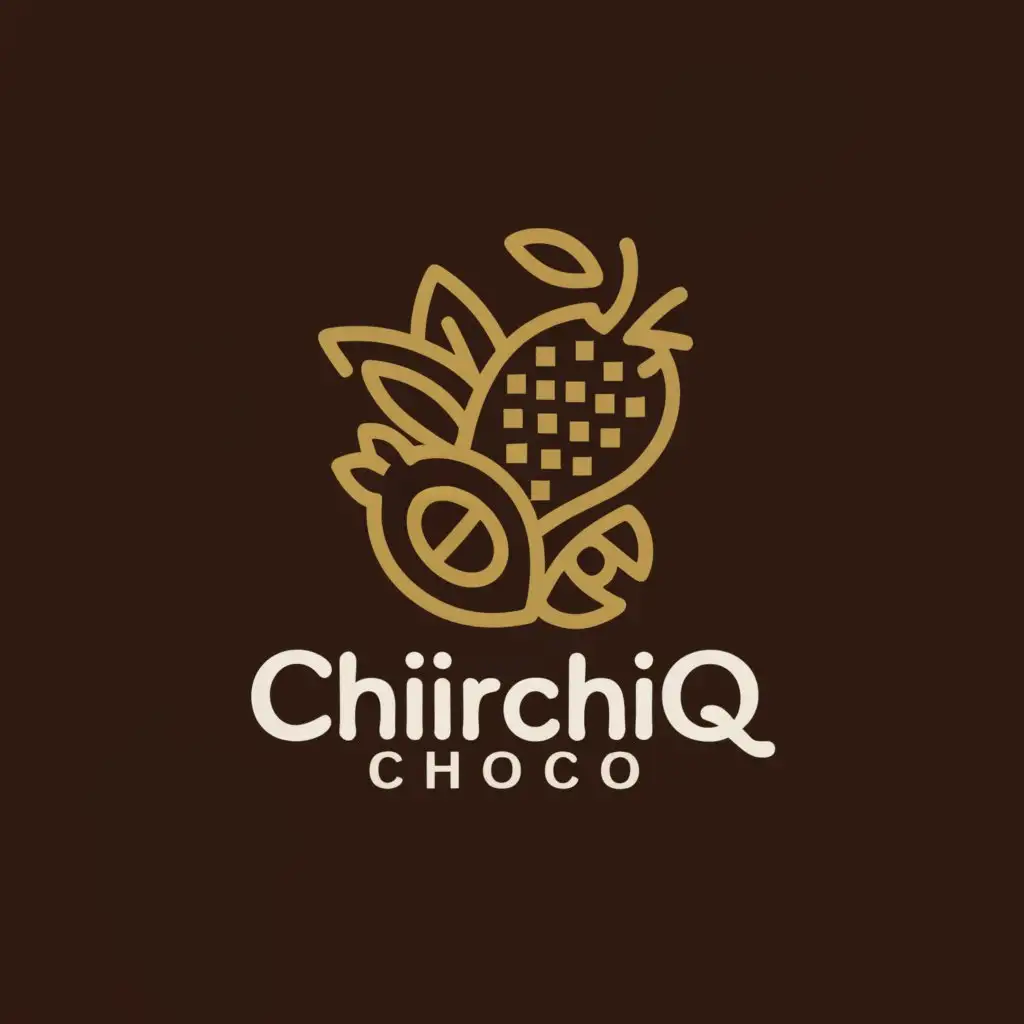 a logo design,with the text "Chirchiq Choco", main symbol:Fruits in chocolate,complex,be used in Internet industry,clear background